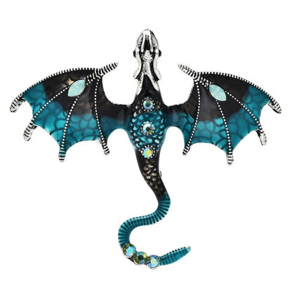 Special Price:  Enamel Flying Dragon Rhinestone Brooches