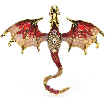 Special Price:  Enamel Flying Dragon Rhinestone Brooches