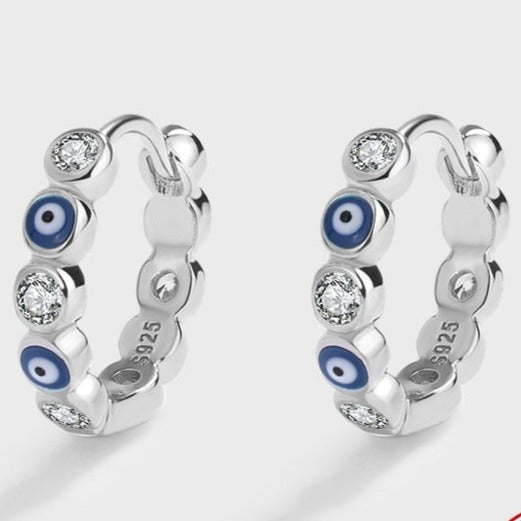 Sapphire & Diamond Sterling Silver Earrings