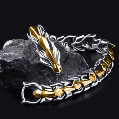 Vintage Retro Gold and Silver Dragon Bracelet