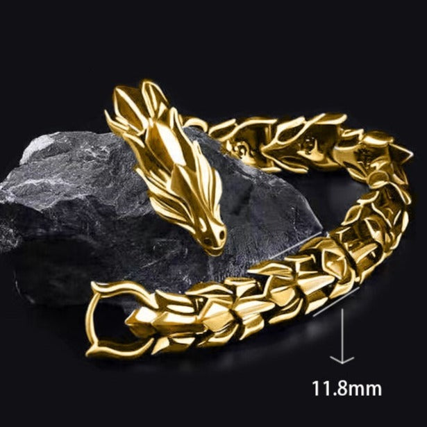 Vintage Retro Gold and Silver Dragon Bracelet