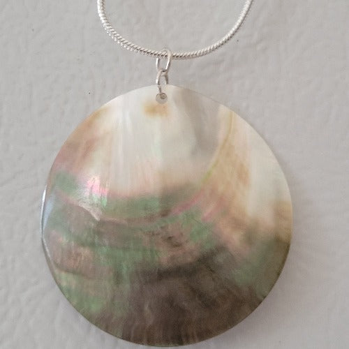 Shell Disk Silver Necklace