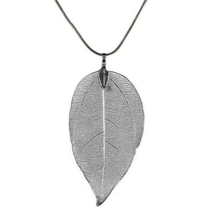 Silver, Gold, Pink Delicate Leaf Pendant