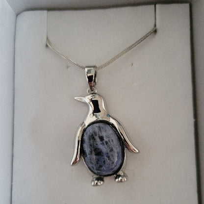 Owl & Penguin Necklace on Silver Chains