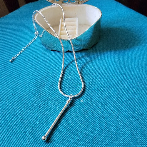 Silver Elongated Pole Pendant