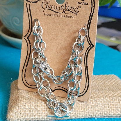 Silver, Gold Beads and Chain Bracelets