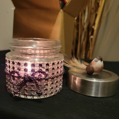 Decorative Jars with Foaming Butter Face Cream and 2 Scented Tea Lights