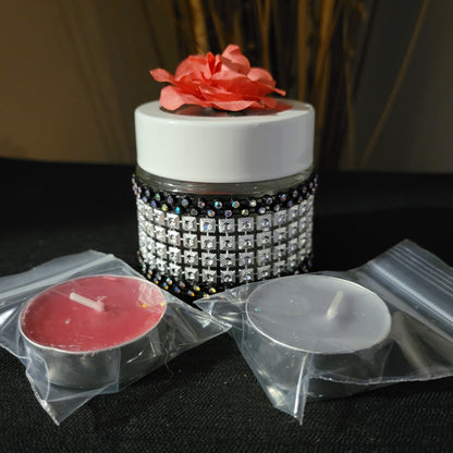 Decorative Jars with Foaming Butter Face Cream and 2 Scented Tea Lights