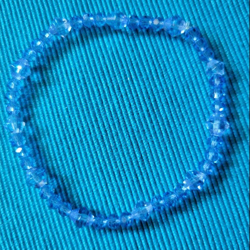 Blue Crystal Beads Accent Wrist Wrap