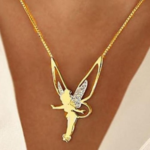 Gold, Silver & Rhinestone Fairy Necklace