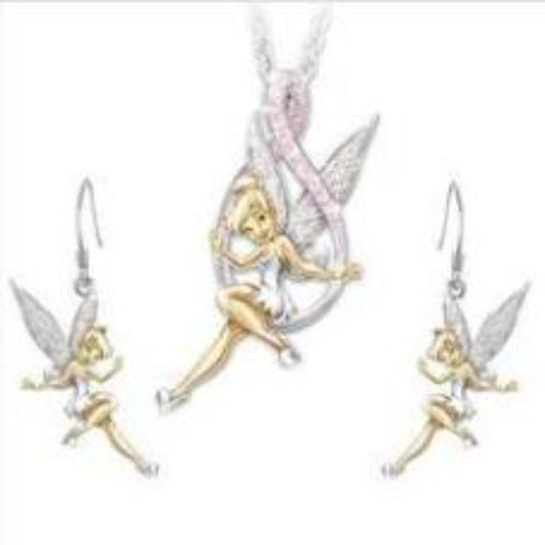 Silver and Gold Tinkerbell Necklace & Earring Sets