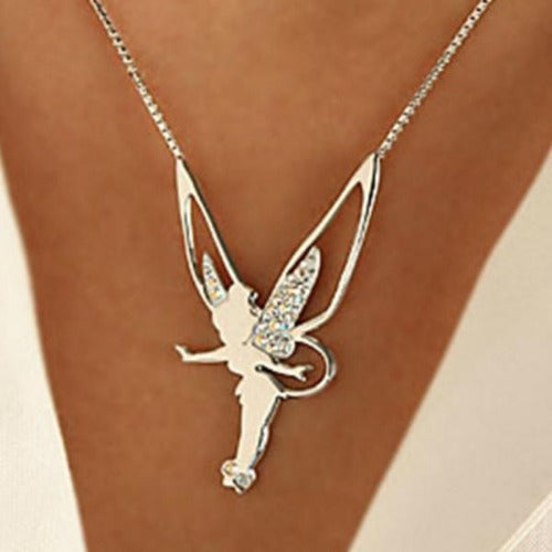 Gold, Silver & Rhinestone Fairy Necklace