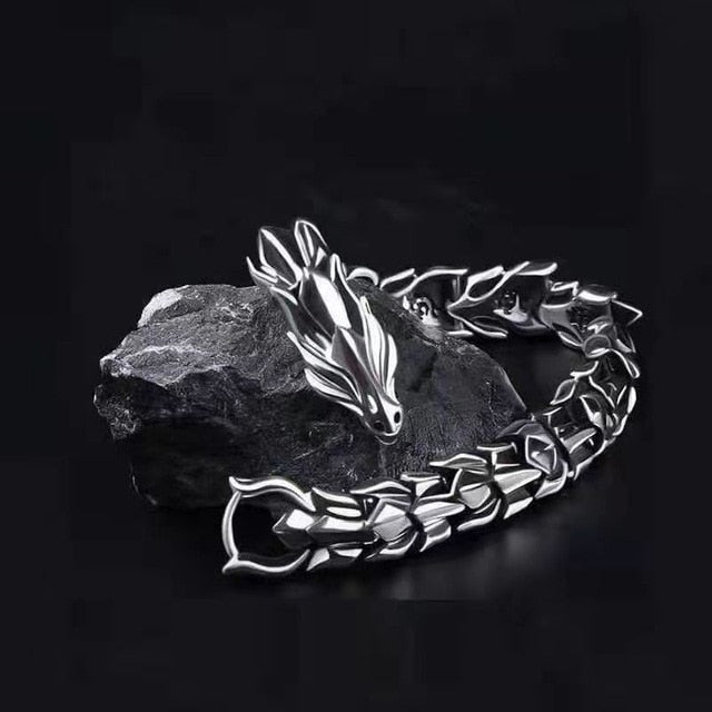 Vintage Retro Gold and Silver Dragon Bracelet