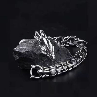 Vintage Retro Gold and Silver Dragon Bracelet