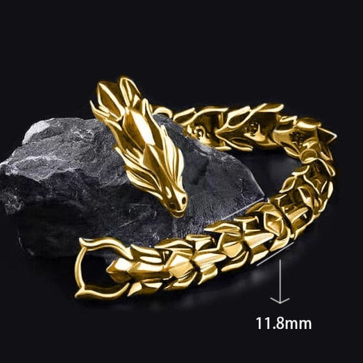 Vintage Retro Gold and Silver Dragon Bracelet