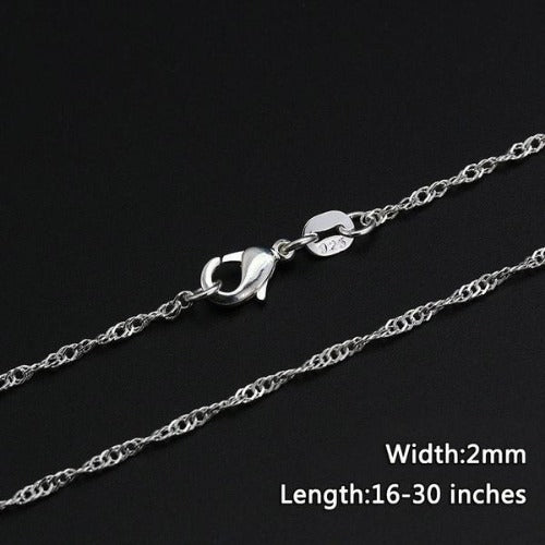 Silver Water Wave Chain Necklaces