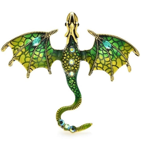Special Price:  Enamel Flying Dragon Rhinestone Brooches