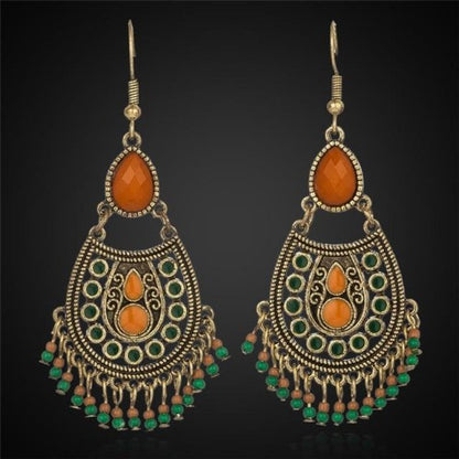 Korean Fashion Bohemian Acrylic Beaded Tassel Earrings