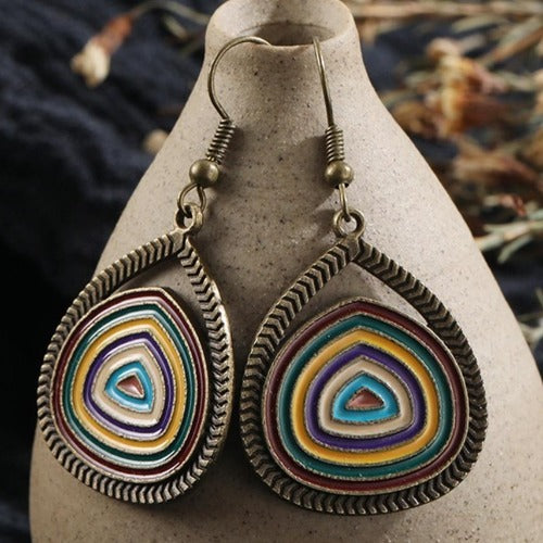 Multi-Colored Unique Teardrop Earrings