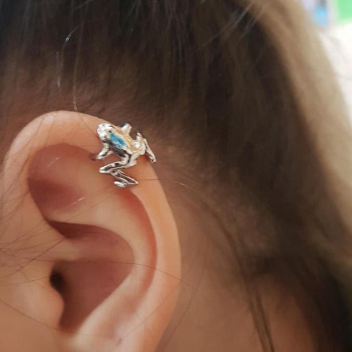 Silver Frog Ear Clip On