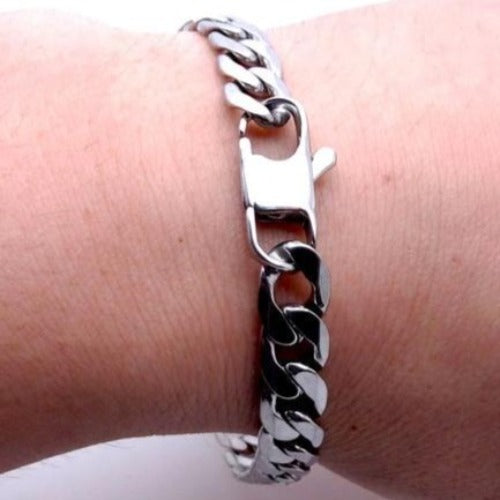 Stainless Steel Curb Chain Bracelet 8in