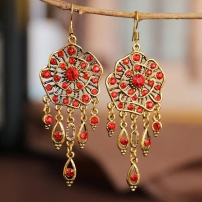 Colorful Rhinestone Gypsy Dangle Earrings