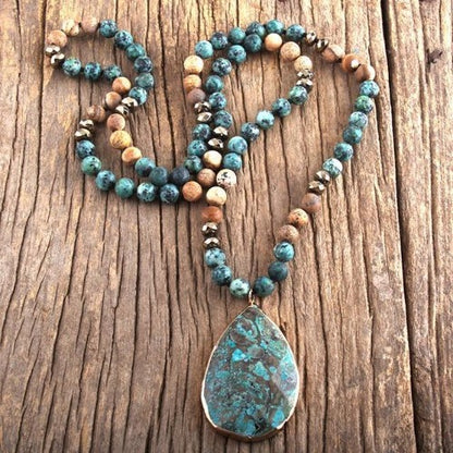 Natural & Semi-Precious Earth Tone Stones with Turquoise Pendants