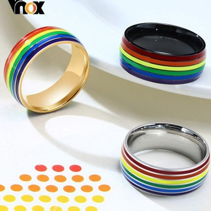 LGBTQIA2S+ Pride Unisex Rainbow Rings