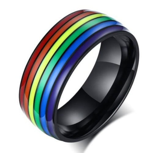 LGBTQIA2S+ Pride Unisex Rainbow Rings