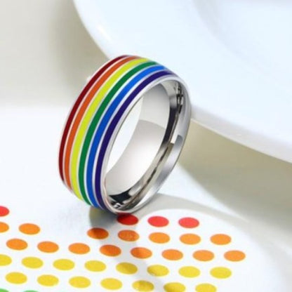 LGBTQIA2S+ Pride Unisex Rainbow Rings