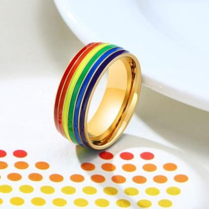 LGBTQIA2S+ Pride Unisex Rainbow Rings