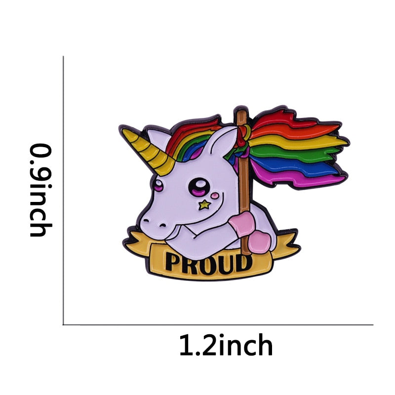 LGBTQIA2S+ Pride Enamel Unicorn Pin