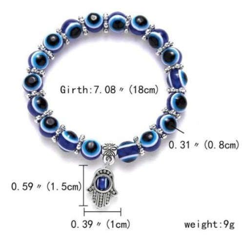 Turkish Lucky Blue Evil Eye Beaded Bracelet