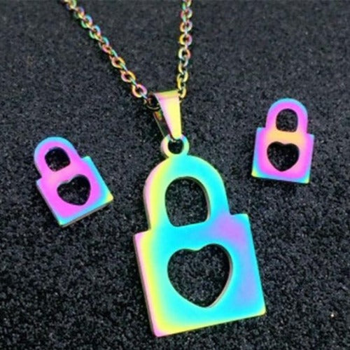 Dazzling Rainbow Caricature Earring & Necklace Sets