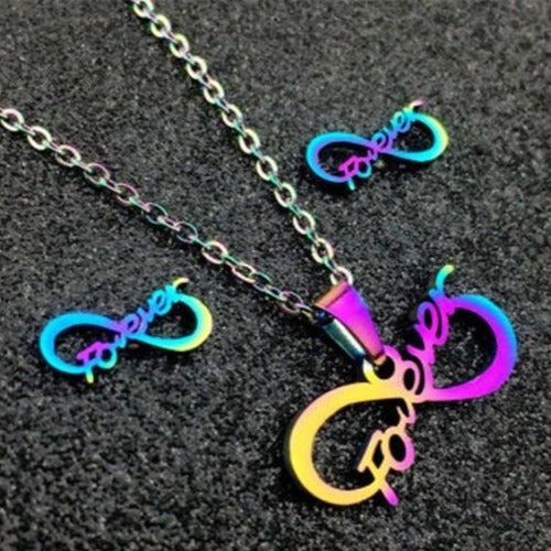 Dazzling Rainbow Caricature Earring & Necklace Sets