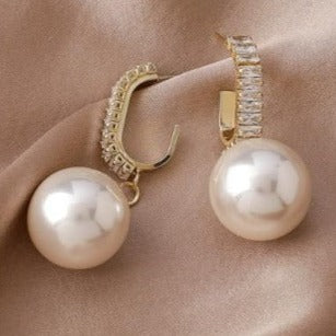 Crystal and Simulated Pearl Earrings