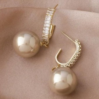 Crystal and Simulated Pearl Earrings