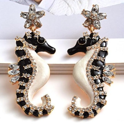 Seahorse Jewelled Drop Earrings