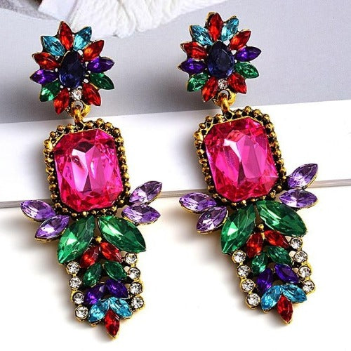 High Quality Colorful Crystal Drop Earrings