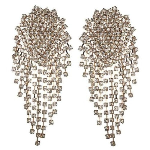 Stunning Colored Rhinestone Dangle Earrings