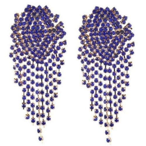 Stunning Colored Rhinestone Dangle Earrings