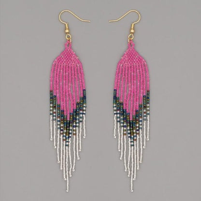 Colorful Seed Bead Tassel Earrings