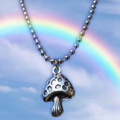 Silver Mushroom Necklace