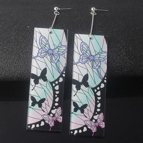 Japanese Anime Demon Slayer Blade Butterfly Earrings