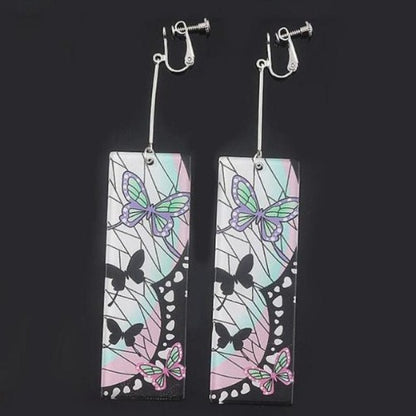 Japanese Anime Demon Slayer Blade Butterfly Earrings