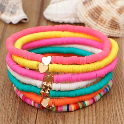 Polymer Disk Clay Bracelets 4mm