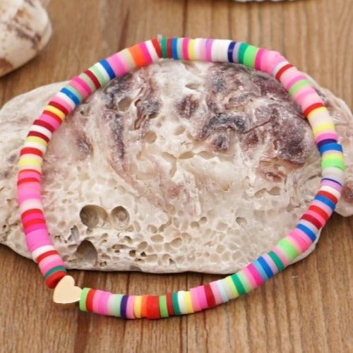 Polymer Disk Clay Bracelets 4mm