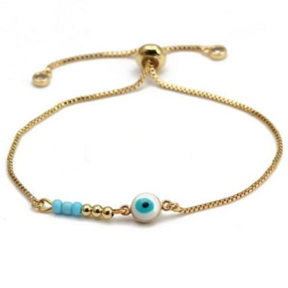 Turkish Lucky Blue Evil Eye Beaded Bracelet