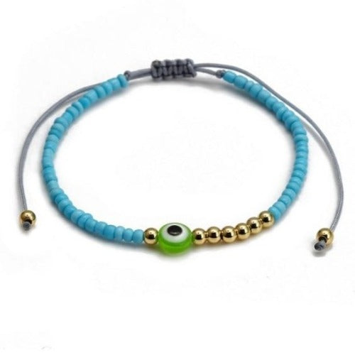 Turkish Lucky Blue Evil Eye Beaded Bracelet