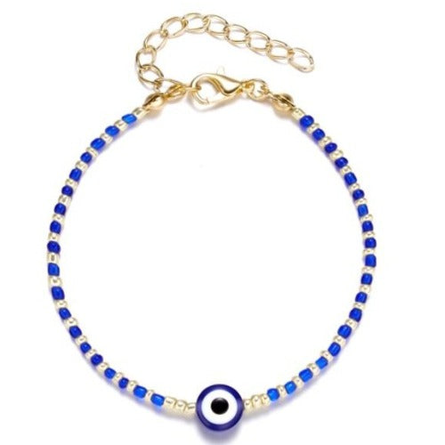 Turkish Lucky Blue Evil Eye Beaded Bracelet